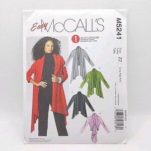 McCall's 5241 Misses' Easy Asymmetrical Cardigan Sewing Pattern Size L-XXL